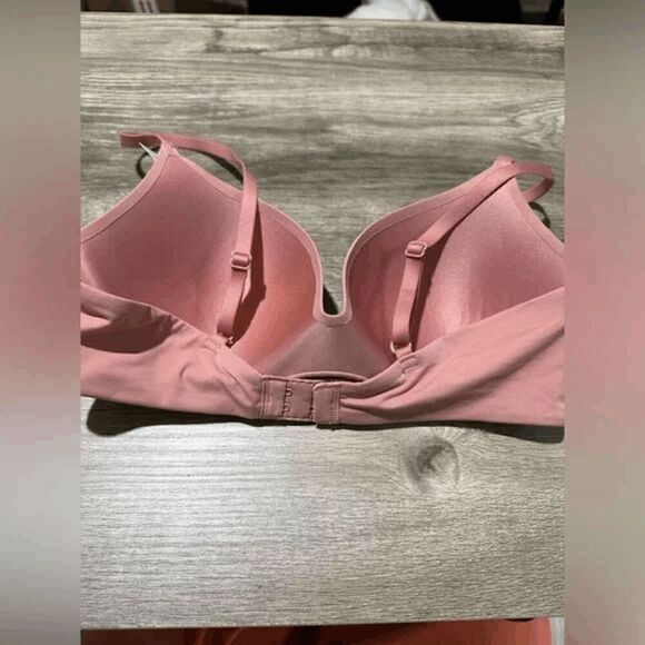 Auden NWT size 46D lightly lined, Demi coverage underwire bra in rose pink - Picture 2 of 3